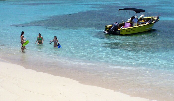 getting ready to snorkel