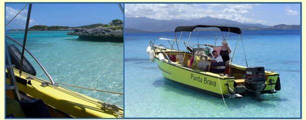 motorboat private charter snorkel tour in Puerto Rico